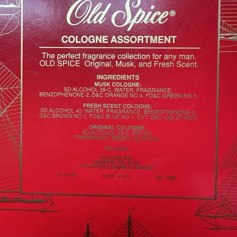 VINTAGE OLD SPICE COLOGNE ASSORTMENT 3 CIB ORIGINAL MUSK FRESH SCENT LEATHER NEW